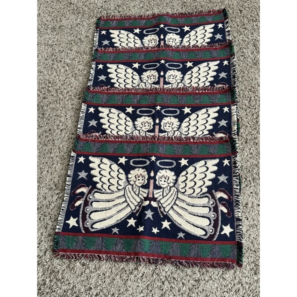 Christmas Angels Placemats Tapestry‎ Set Of Four Used Once